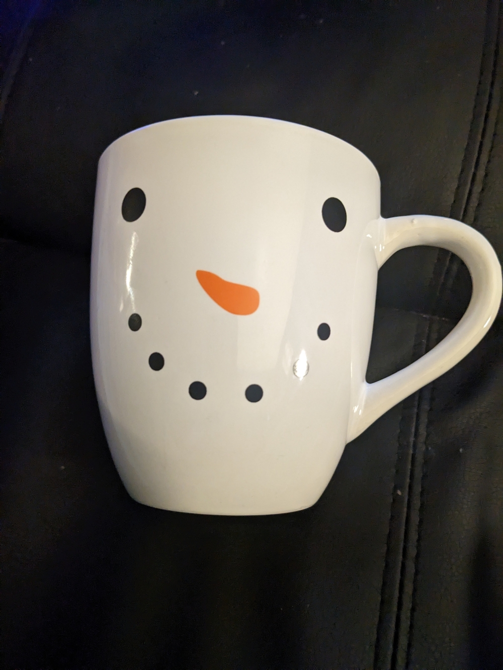 Royal Norfolk White Snowman Smiley Face Coffee/Tea Mug 20 oz